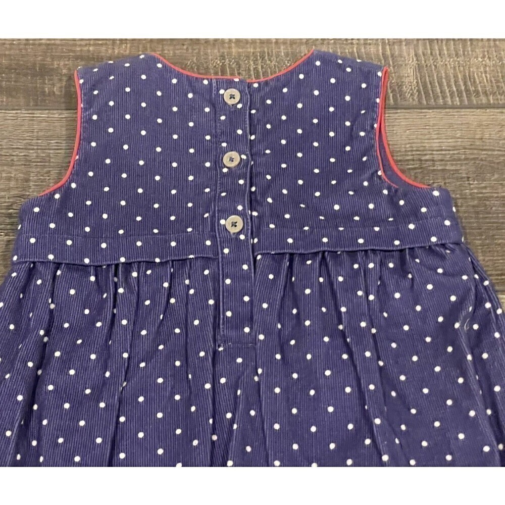 Mini Boden Blue Holiday Gifting Rabbit Applique Corduroy Jumper Dress 3-6 Months - Picture 6 of 10